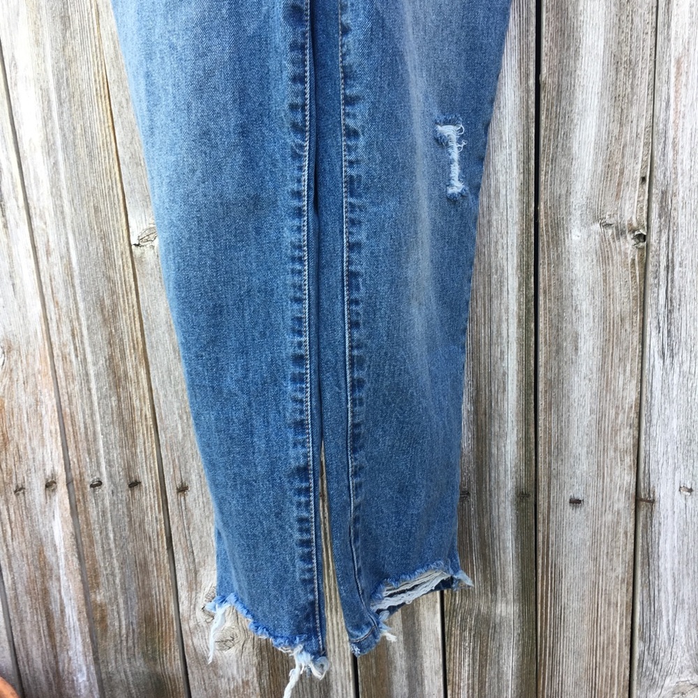 NWT Kensie Distressed Denim Overalls Blue 6 - Picture 3 of 8